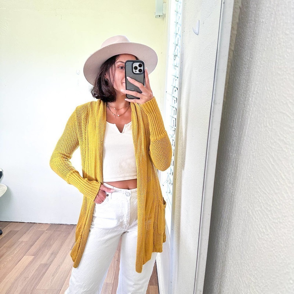 Anthropologie Guinevere Knit Linen blend Cardigan Size XS - Picture 3 of 13